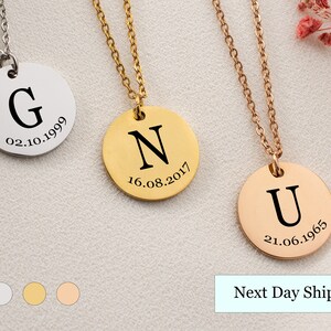 Collar con inicial de oro, collar con inicial, collar personalizado, collar con letras, regalos personalizados, joyas personalizadas, regalo del día de la madre