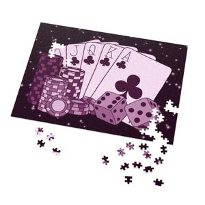 ポーカーナイトジグソーパズル、カジノゲームパズル、楽しい家族アクティビティ、大人向けパズルギフト、ゲームナイトエンターテイメント