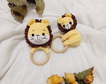 PATTERN ONLY | 2 Lion Baby Rattle | Lion Rattle | Baby Amigurumi Toy | Baby Toys | Crochet Lion | INSTANT Download Pattern|