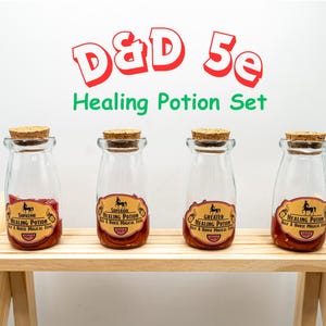 Healing Potion set - Dungeons and Dragons, TTRPG, Dice included