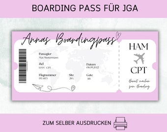 JGA Reisegutschein Personalisiert | Geschenk zum JGA | Gutschein Reise | Reise Geschenk Junggesellenabschied