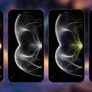 Quantum Waves Phone Wallpaper Pack: 8 Abstract Designs (Digital Download)