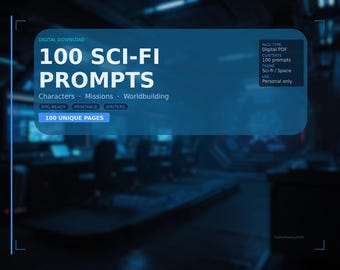 SF執筆プロンプト100選（PDF）｜D&Dキャラクターシート、RPGキャラクタージェネレーター、ワールドビルディングキット（デジタルダウンロード）