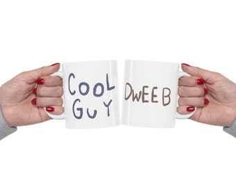 Adventure Time Mugs - Cool Guy and Dweeb Ceramic Mugs - Set of 2