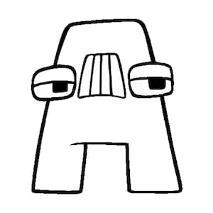 Páginas para colorear de letras individuales para niños de Alphabet Lore / Todas las letras / PDF imprimible