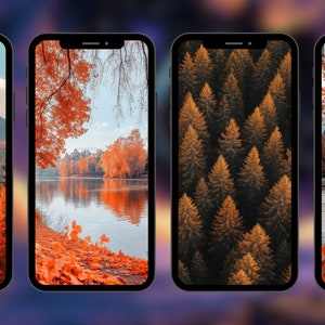 Autumn Forest Phone Wallpaper: 8-Image Wallpaper Pack (Digital Download)