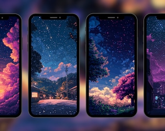 Pixel Art Phone Wallpaper: Cinematic Landscape Pack (Digital Download)