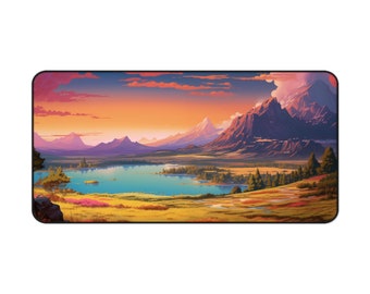 Ghibli Landscape Desk Mat: Calming Cozy Desk Pad