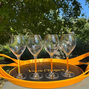 Veuve Clicquot Ponsardin Service Tray & Crystal Champagne Glass Set – Limited Edition Gift Set