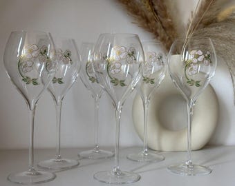 PERRIER-JOUËT Belle Époque Champagne Glass Set with Émile Gallé Japanese Anemone Motif - 28.5 cl