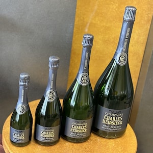Charles Heidsieck champagne-demoflessencollectie – set van 4 originele displayflessen
