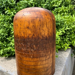 Milliner’s hat block – solid wood hat-making tool from Europe, dating back to the 1920s