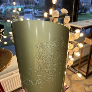 Elegant metal Perrier-Jouët magnum-size champagne cooler with Emile Gallé-style anemone floral decoration