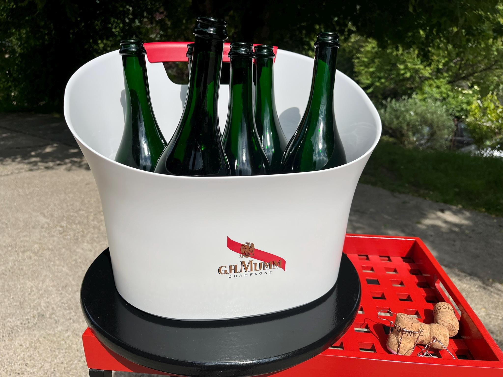 G.H. MUMM 6-bottles champagne ice basin - Large Cordon Rouge ice cooler bucket