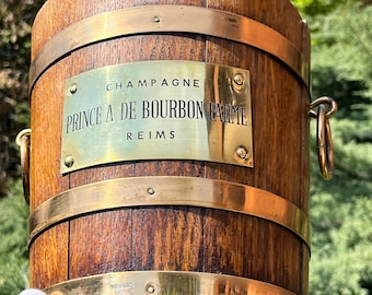 Abel Lepitre / Prince de Bourbon-Parme Champagne – Oak Champagne Bucket by Géraud Lafitte (Reims, early 1960s)
