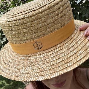 Veuve Clicquot Straw Boater Hat – Unisex Summer Hat with VCP Anchor Logo