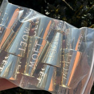 Set of 10 Moët Mini Bottle Sippers – Gold Edition – Elegant Party Accessories