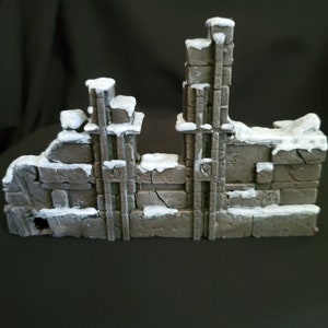 Stone Wall Ruins with Snow