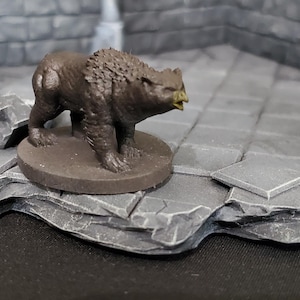Hand Painted Owlbear Cub Miniature: 3D Printed, Tabletop Ready