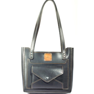 Black Leather Tote Bag/Leather Tote Bag For Woman/ Handmade Tote Bag/