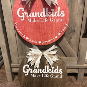 Grandparents Door Hanger, Grandparents, Grandparents sign, Wall hanger, Wall sign, Grandkids sign, Home Decor, Family Sign, Family