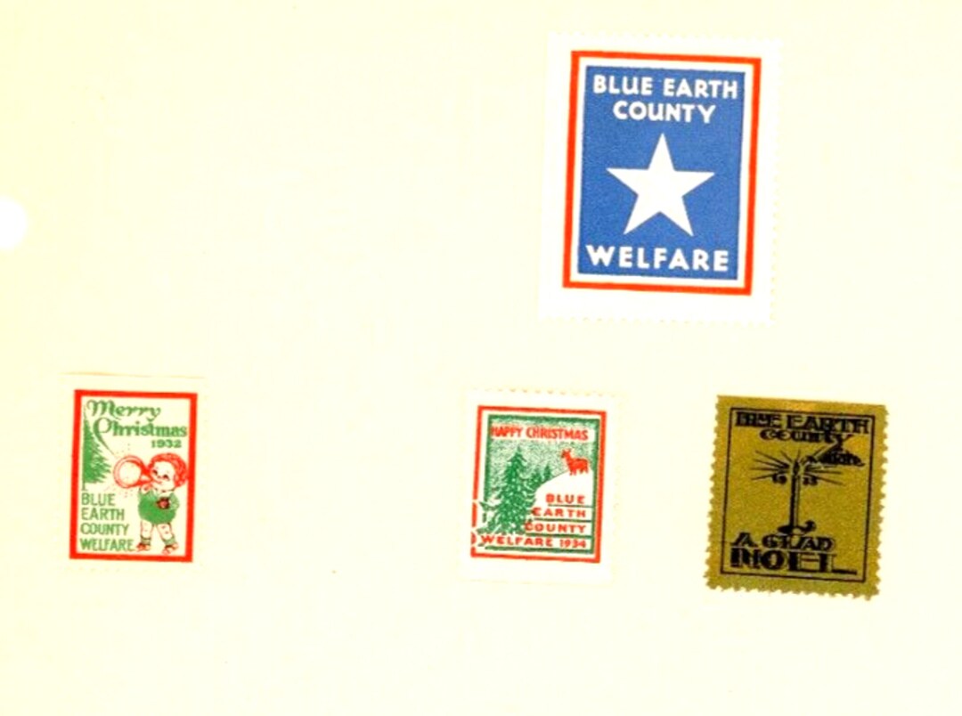 1930's Set of 4 Blue Earth County Welfare Christmas Poster Etsy
