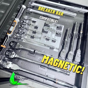 Magnetic Universal Tool Holder For Ratchets/ Breaker Bars, Organize Your Tools In Style!