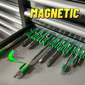 Magnetic Tool Holder for Extensions – Socket Extension Organizer | Garage & Toolbox Storage Solution