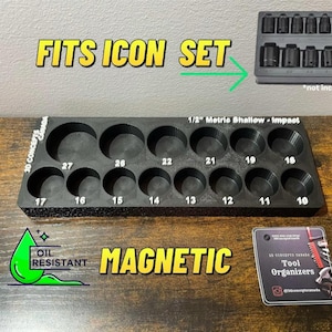 1/2 ”flacher Auswirkungen Magnetischer Sockel Organizer - Passend für Icon Set