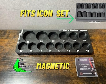 1/2” Shallow Impact Magnetic Socket Organizer - Fits Icon Set - Etsy