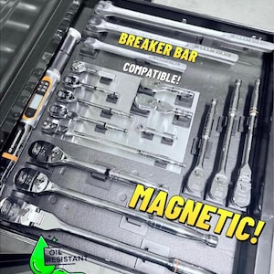Magnetic Universal Tool Holder For Ratchets/ Breaker Bars, Organize Your Tools In Style!