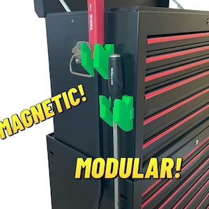 Magnetic Modular Pry Bar Holder for Vertical Mounting | Strong Magnets for Toolbox side