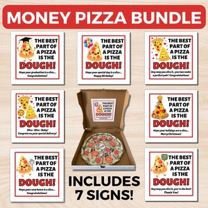 Printable Money Pizza Sign Bundle, Money Gift Ideas, Unique Money Gifts, Pizza Lover Gift, Cash ...
