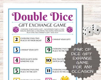 Double Dice | Gift Exchange Dice Game | White Elephant Gift Exchange | Gift Swap | Gift Exchange Game | Any Occasion Pass the Present