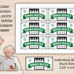 Printable Bingo Bucks, Bingo Winner Prize, Bingo Store Money, Bingo Auction, Bingo for Seniors, Classroom Bingo Prize, Bingo Play Money image 3