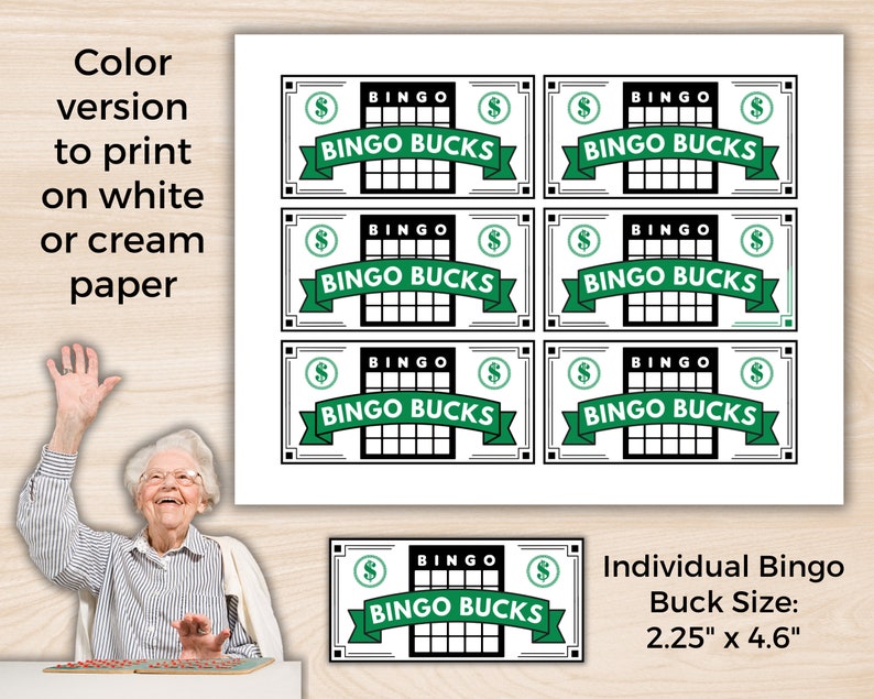 Printable Bingo Bucks, Bingo Winner Prize, Bingo Store Money, Bingo Auction, Bingo for Seniors, Classroom Bingo Prize, Bingo Play Money image 3