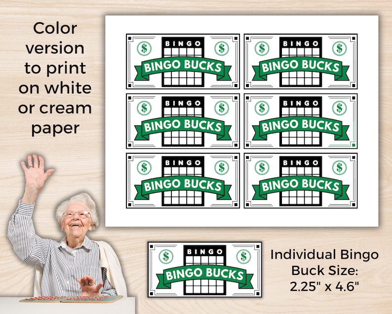 Printable Bingo Bucks, Bingo Winner Prize, Bingo Store Money, Bingo ...