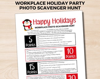 Holiday Workplace Photo Scavenger Hunt, Holiday Team Building Activity, Christmas Work Party Game, Winter Staff Activity, Office Competition