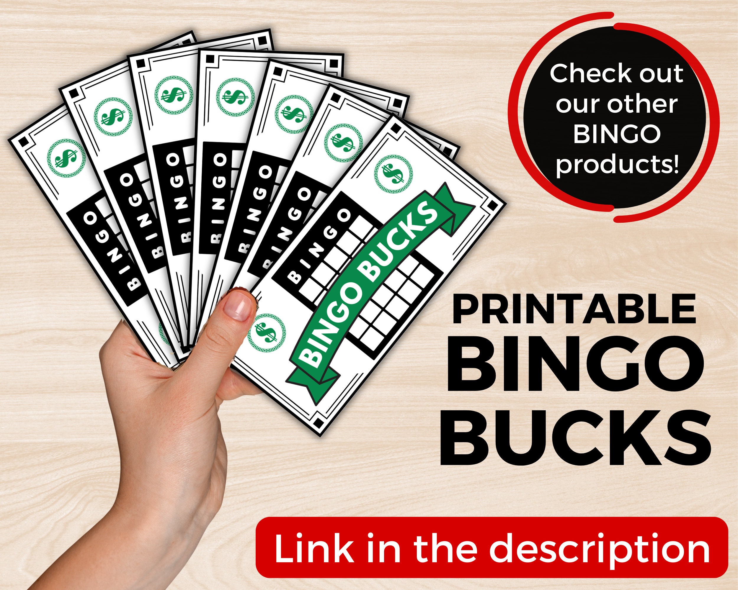 Large Print Bingo Calling Cards, Bingo Calling Cards for Seniors, Jumbo