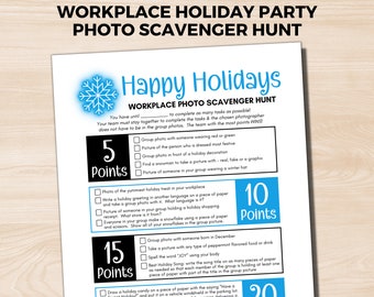 Holiday Workplace Photo Scavenger Hunt, Holiday Team Building Activity, Christmas Work Party Game, Winter Staff Activity, Office Competition