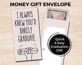 Graduation Money Envelope, Graduation Gift Card Holder, Graduation Money Holder, Rude Graduation Greeting Card, Snarky Card, Funny Grad Card