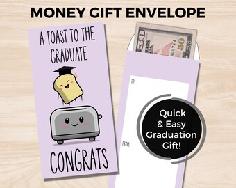 Graduation Money Envelope, Graduation Gift Card Holder, Graduation Money Holder, Funny Graduation Greeting Card, Graduation Pun-Toast