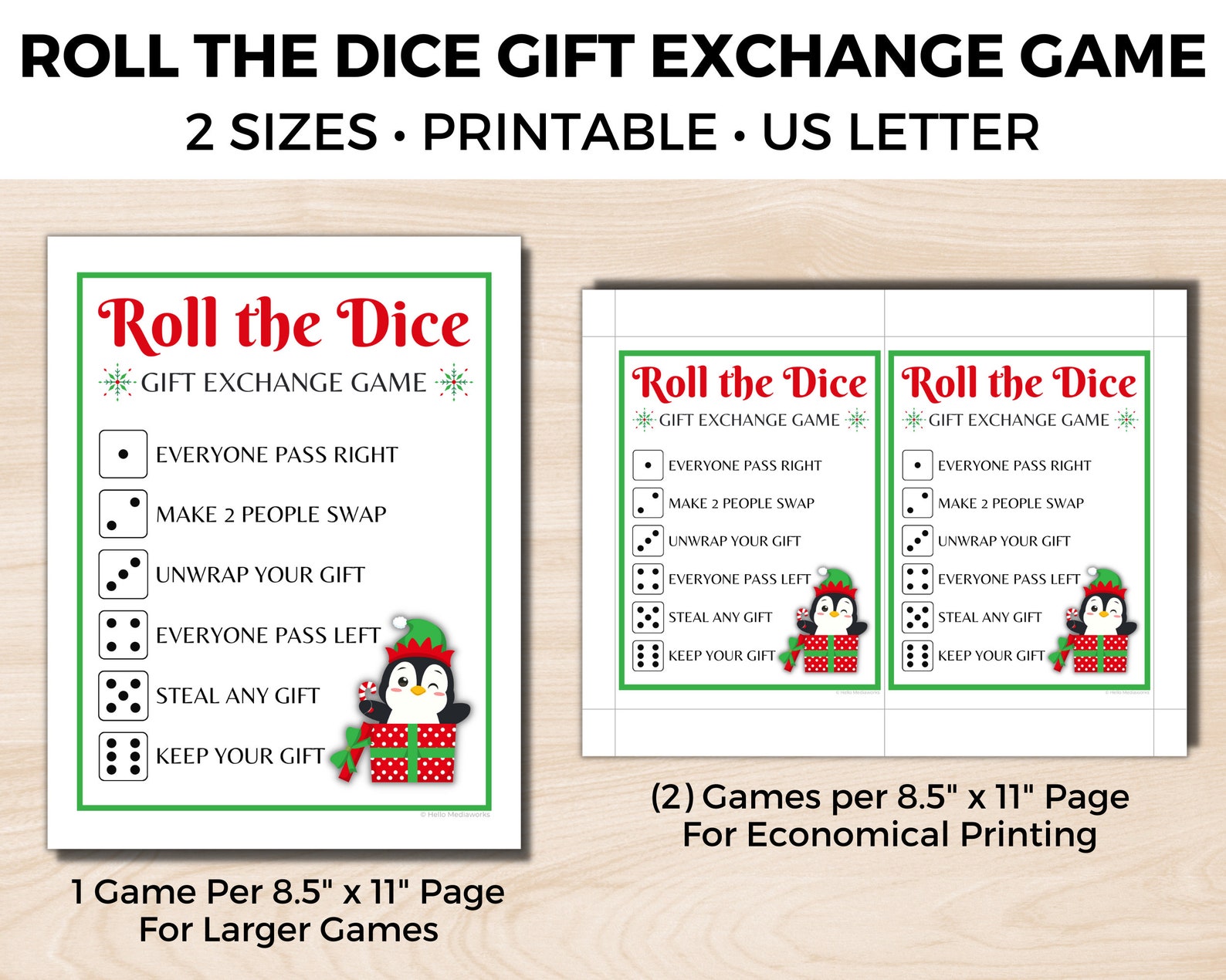 Roll the Dice Gift Exchange Game Holiday Gift Exchange Dice Etsy Canada