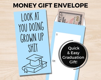 Graduation Money Envelope, Graduation Gift Card Holder, Graduation Money Holder, Rude Graduation Greeting Card, Snarky Card, Funny Grad Card