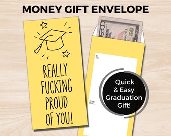 Graduation Money Envelope, Graduation Gift Card Holder, Graduation Money Holder, Rude Graduation Greeting Card, Snarky Card, Funny Grad Card