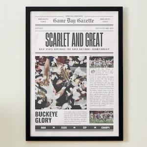 Ganadores conmemorativos de los campeones del CFP de Ohio State Buckeyes 2025 Portada del periódico