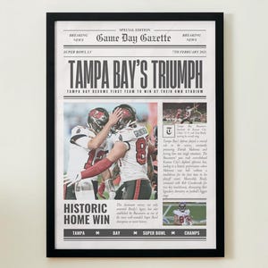 Tampa Bay Buccaneers 2021, NFL, Super Bowl LV, Champions, Winners, Front Page Newspaper, Memorabilia, Tom Brady