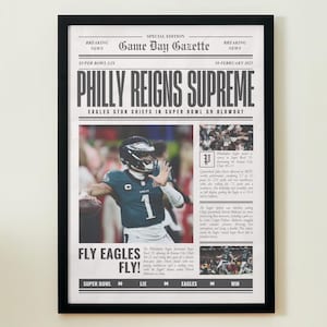 2025 Philadelphia Eagles Super Bowl Champions Front Page Newspaper
