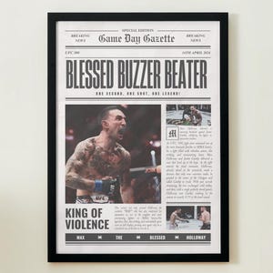 Max Holloway KO Justina Gaethje UFC 300, Pierwsza strona gazety, pamiątki, MMA