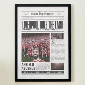 Liverpool FC Zwycięzcy Premier League 24/25 Pierwsza strona gazety